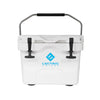 Front view of Lectric Hard Cooler closed with handle facing upwards 